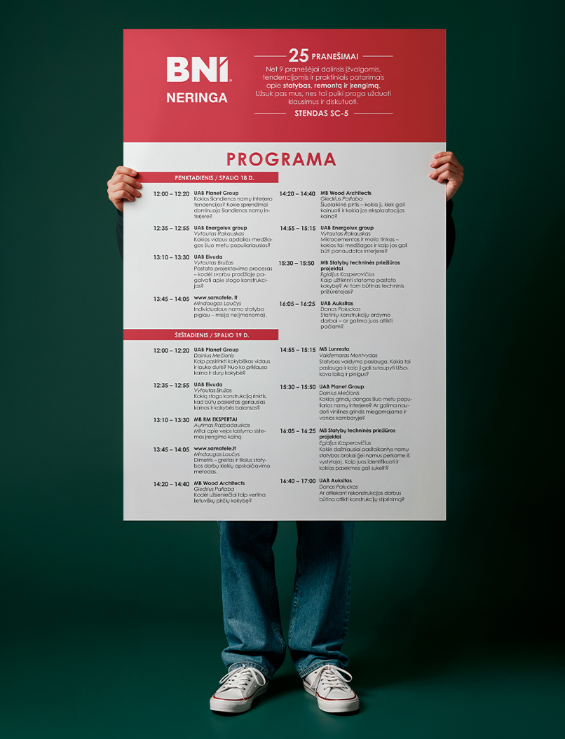 BNI Neringa, festivalio programa spaudos formatais.